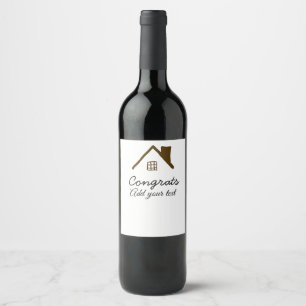 Étiquette Pour Bouteilles De Vin Félicitations nouveau propriétaire immobilier inau