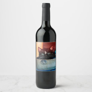 Étiquette Pour Bouteilles De Vin Felini dans la valise, prête au voyage (d'esprit)