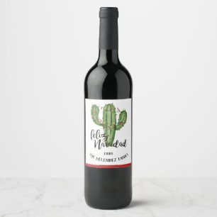 Étiquette Pour Bouteilles De Vin Feliz Navidad Custom Christmas BotÉtiquette