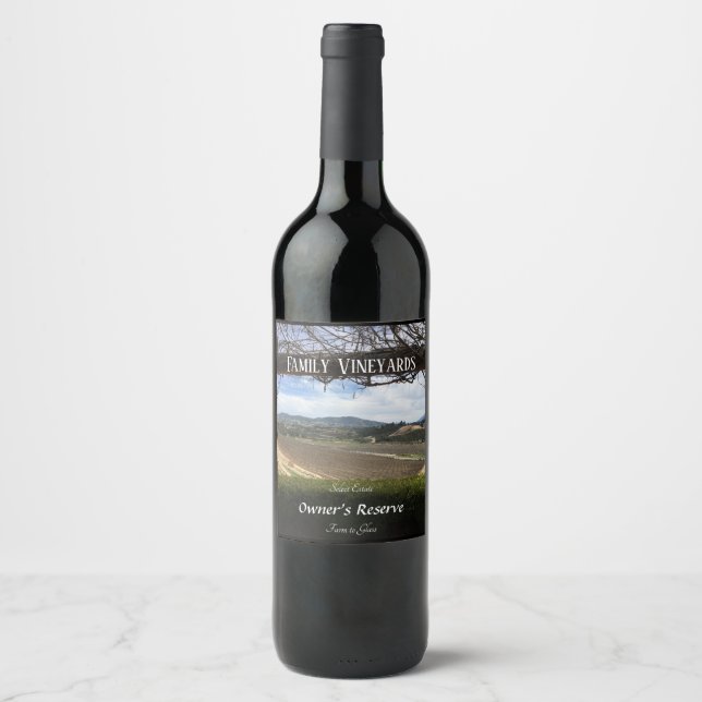 Étiquette Pour Bouteilles De Vin Ferme à verre (Devant)