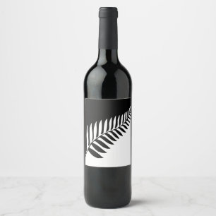 Étiquette Pour Bouteilles De Vin Ferne argentée de Nouvelle-Zélande