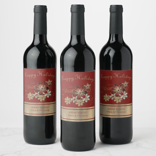 Étiquette Pour Bouteilles De Vin Festive Holiday Laurel (Bouteilles)