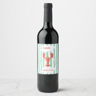 Étiquette Pour Bouteilles De Vin Fête à ébullition de fruits de mer - Brunch au hom