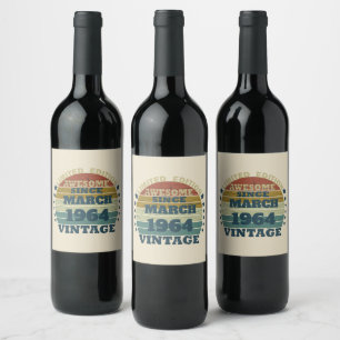 Étiquette Pour Bouteilles De Vin Fête d'anniversaire soixantenaire personnalisée 60