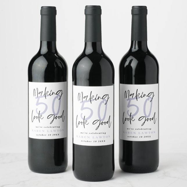 Étiquette Pour Bouteilles De Vin Fête de 50 ans (Bouteilles)