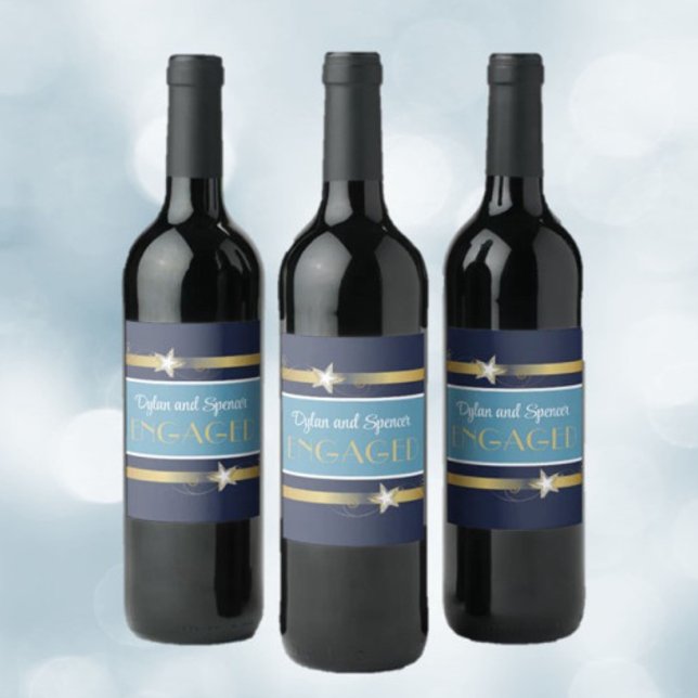 Étiquette Pour Bouteilles De Vin Fête de fiançailles chic et amusante  (Créateur téléchargé)