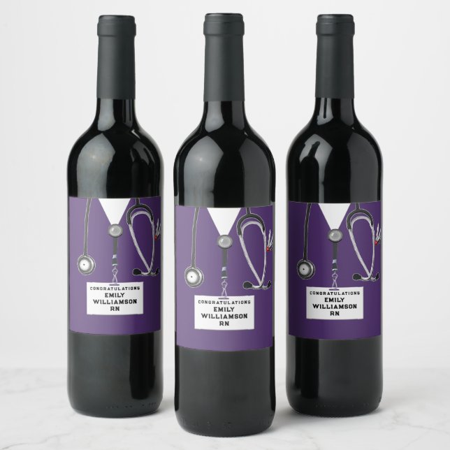 Étiquette Pour Bouteilles De Vin Fête de fin d'études à l'école d'infirmières (Bouteilles)