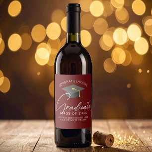 Étiquette Pour Bouteilles De Vin Fête de graduation sur mesure de la Bourgogne mode