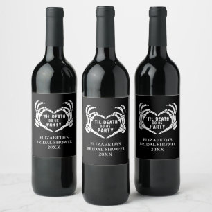 Étiquette Pour Bouteilles De Vin Fête de mariage gothique jusqu'à ce que la mort no