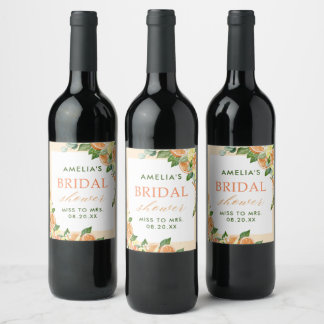 Étiquette Pour Bouteilles De Vin Fête de mariage Main Squeeze Citrus