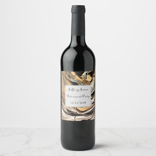 Étiquette Pour Bouteilles De Vin Fête de Retraite (Devant)