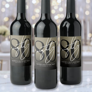 Étiquette Pour Bouteilles De Vin Fête des 80 ans de Gold