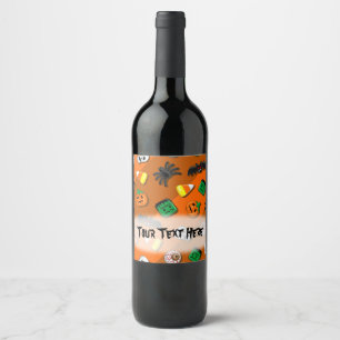 Étiquette Pour Bouteilles De Vin Fête des Candies Éffrayantes d'Halloween