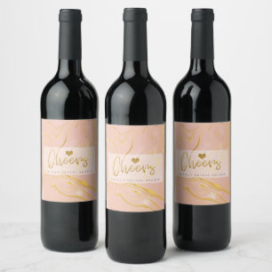 Étiquette Pour Bouteilles De Vin Fête des mariées de Parties scintillant rose en ma