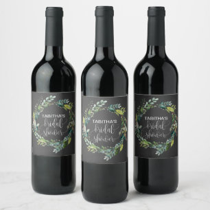 Étiquette Pour Bouteilles De Vin Fête des mariées de sertissage de tableau noir