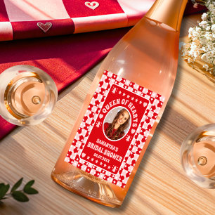 Étiquette Pour Bouteilles De Vin Fête des mariées Retro Queen Of Hearts Photo