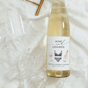 Étiquette Pour Bouteilles De Vin Fête des mariées Rosé et Lingerie