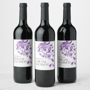 Étiquette Pour Bouteilles De Vin Fête des mariées vintage en toile française