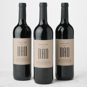 Étiquette Pour Bouteilles De Vin Fête des pères moderne Kraft & Black "Cheval to Da