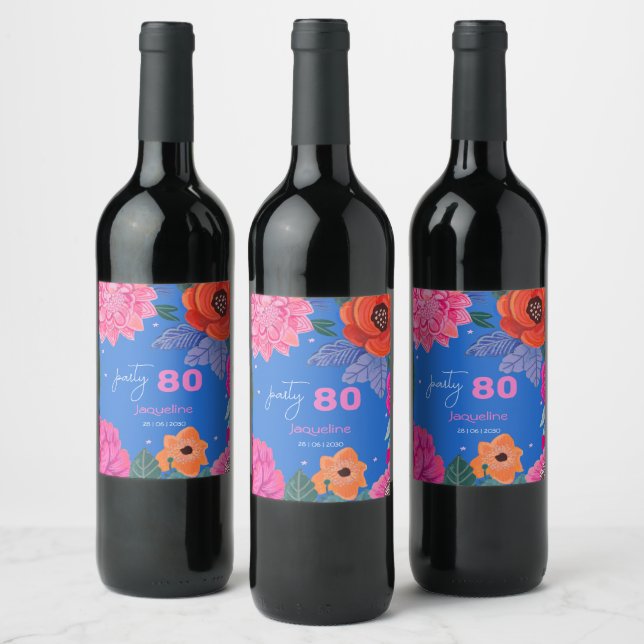 Étiquette Pour Bouteilles De Vin Fête d'été Fleur sauvage brillant (Bouteilles)