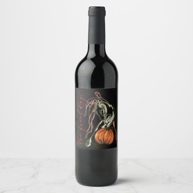 Étiquette Pour Bouteilles De Vin Fête d'Halloween (Devant)