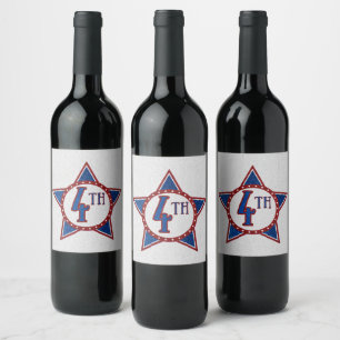 Étiquette Pour Bouteilles De Vin Fête du 14 juillet scintillante