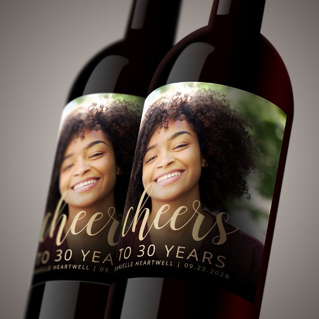 Étiquette Pour Bouteilles De Vin Fête du 30e anniversaire (Créateur téléchargé)