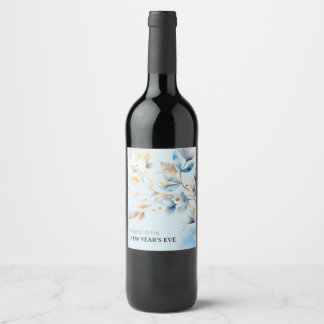 Étiquette Pour Bouteilles De Vin Fête du Nouvel An à l'aquarelle 