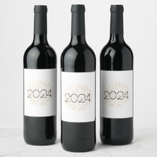 Étiquette Pour Bouteilles De Vin Fêtes étincelantes : 2024