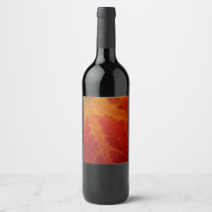 Étiquette Pour Bouteilles De Vin Feuille d'érable rouge Abstraite Automne Photograp