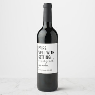 Étiquette Pour Bouteilles De Vin Fiançailles et Mariage