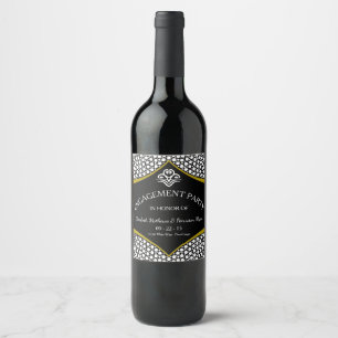 Étiquette Pour Bouteilles De Vin Fiançailles Mariage Diamond Gold