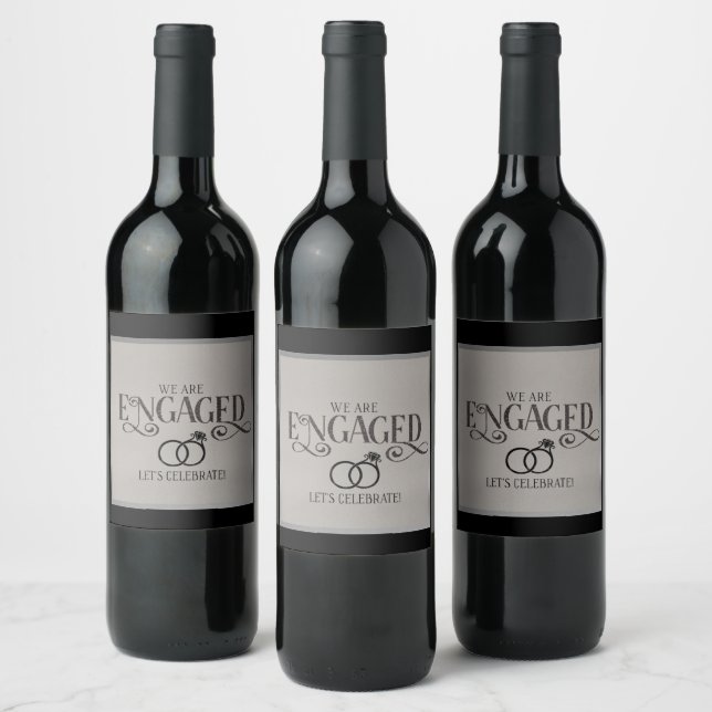 Étiquette Pour Bouteilles De Vin fiançailles, vin, mariage, faveurs (Bouteilles)