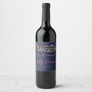 Étiquette Pour Bouteilles De Vin Flamme glitz adulte Grand anniversaire