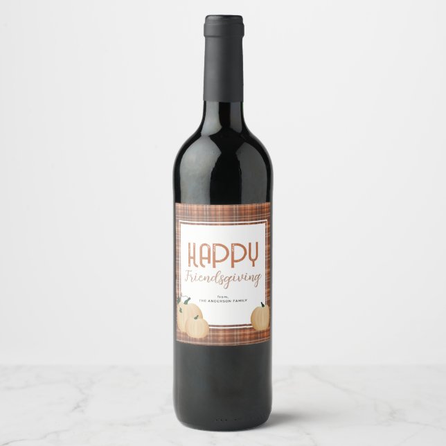 Étiquette Pour Bouteilles De Vin Flannel confortable Joyeux Amical (Devant)