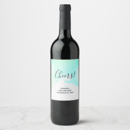 Étiquette Pour Bouteilles De Vin Flèches Abstraites vert et bleu