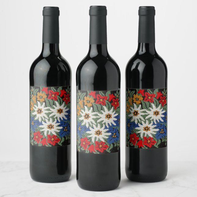Étiquette Pour Bouteilles De Vin Fleur alpine suisse Edelweiss (Bouteilles)