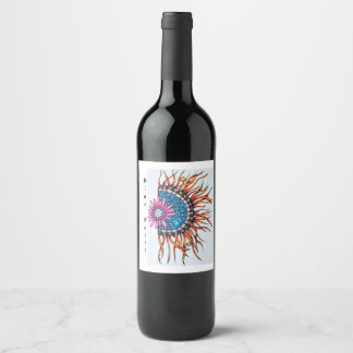 Étiquette Pour Bouteilles De Vin Fleur étiquette de vin, soleil
