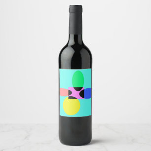 Étiquette Pour Bouteilles De Vin Fleur futuriste