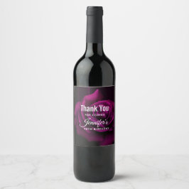 Étiquette Pour Bouteilles De Vin Fleur gothique violet-rouge rose