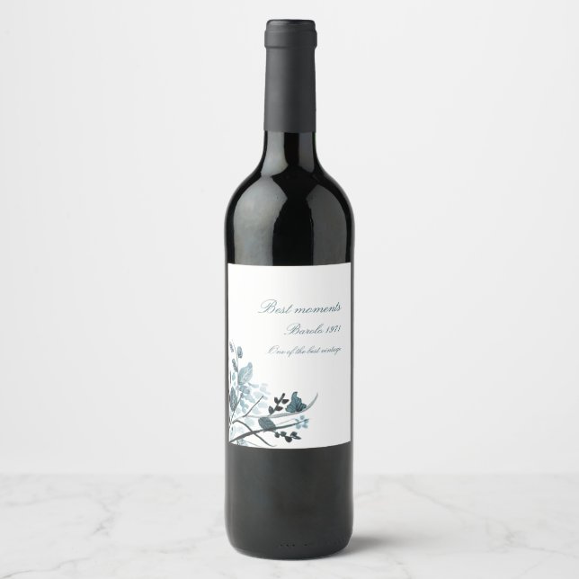 Étiquette Pour Bouteilles De Vin Fleur orientale (Devant)