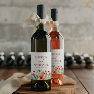 Étiquette Pour Bouteilles De Vin Fleur sauvage Fleur Fleur Flore Jardin Mariage