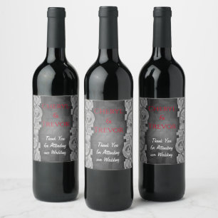 Étiquette Pour Bouteilles De Vin Fleurs de mariage germinales Merci vectoriel flora