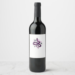 Étiquette Pour Bouteilles De Vin Fleurs de serpent Whimsigoth Classic