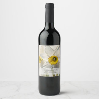 Étiquette Pour Bouteilles De Vin Fleurs d'Iris aquarelle modernes