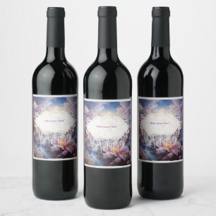 Étiquette Pour Bouteilles De Vin Fleurs mystiques du royaume surnaturel