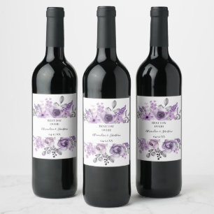 Étiquette Pour Bouteilles De Vin Floral Fête des mariées Couples Mariage