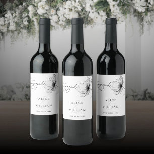 Étiquette Pour Bouteilles De Vin Floral minimaliste Nous sommes engagés pour la par