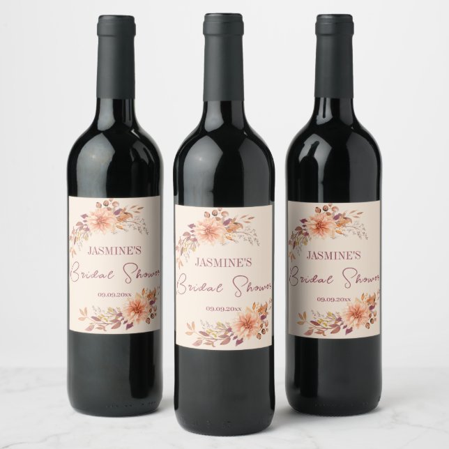 Étiquette Pour Bouteilles De Vin Foliage Automne Rustique Élégant Faveurs (Bouteilles)