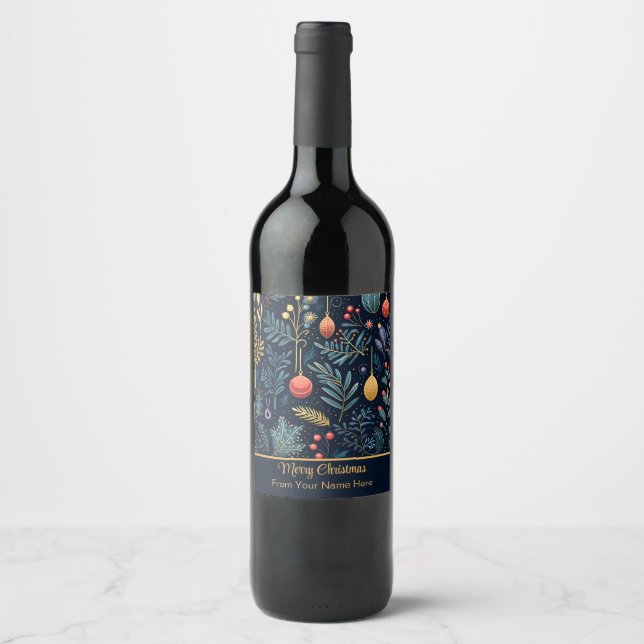 Étiquette Pour Bouteilles De Vin Foliage de vacances (Devant)
